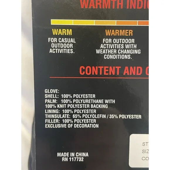 ZeroXposur Snow Outdoor Gloves Unisex L/XL Thinsulate Warm Black - Picture 11 of 11